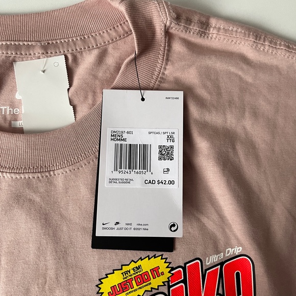 Nike Graphic Sportswear Casual 90's Tee T-Shirt NWT Pink Salmon XXL - Picture 6 of 9